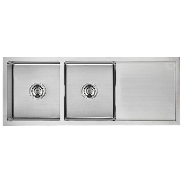 Eden Double Bowl Single Drainer Sink  1160mm Chrome