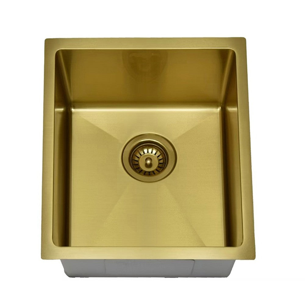 Stainless Steel Undermount Sink (R10 Corner) Brushed Gold Brushed Gold