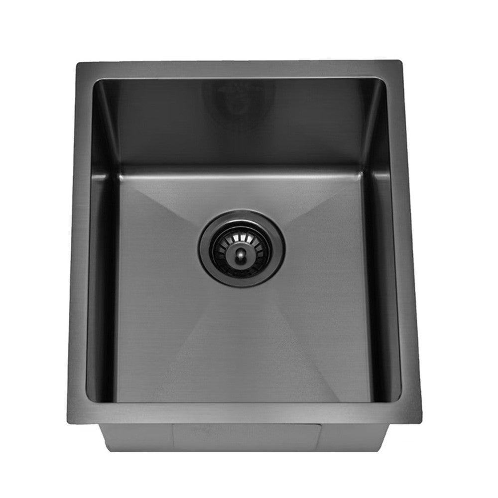Stainless Steel Undermount Sink (R10 Corner) Gun Metal Gun Metal