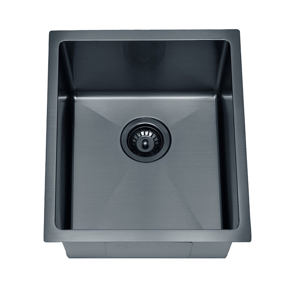 Stainless Steel Undermount Sink (R10 Corner) Matt Black Matt Black