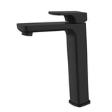Eden  Round Cornered Rectangle Handle Highrise Basin Mixer Matt Black Lead Free Matt Black