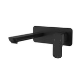 Eden  Round Cornered Rectangle Handle Wall Basin Mixer Matt Black Lead Free Matt Black
