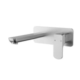 Eden  Round Cornered Rectangle Handle Wall Basin  Mixer Brushed Nickel Lead Free Brushed Nickel