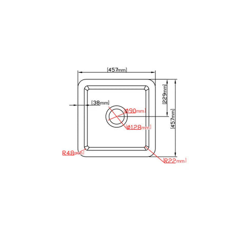 Camden Fireclay Square insert/undermound sinks 457*457*228mm (FCND457GW/MB) — detail 9