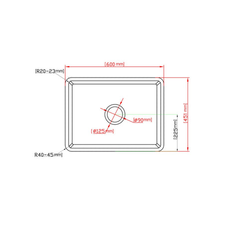 Chelsea Fireclay farmhouse sink 600*451*253mm (FCCT600GW/MB) — detail 6