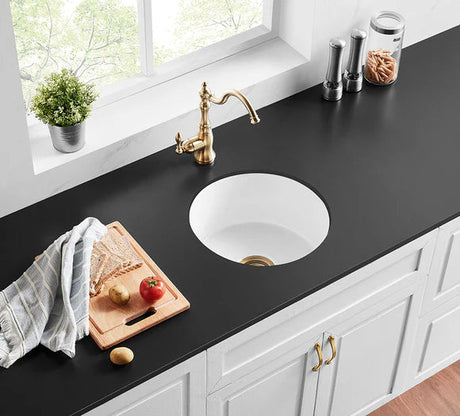 Camden Fireclay round insert/undermound sinks 470*228mm (FCND470GW/MB) — detail 9