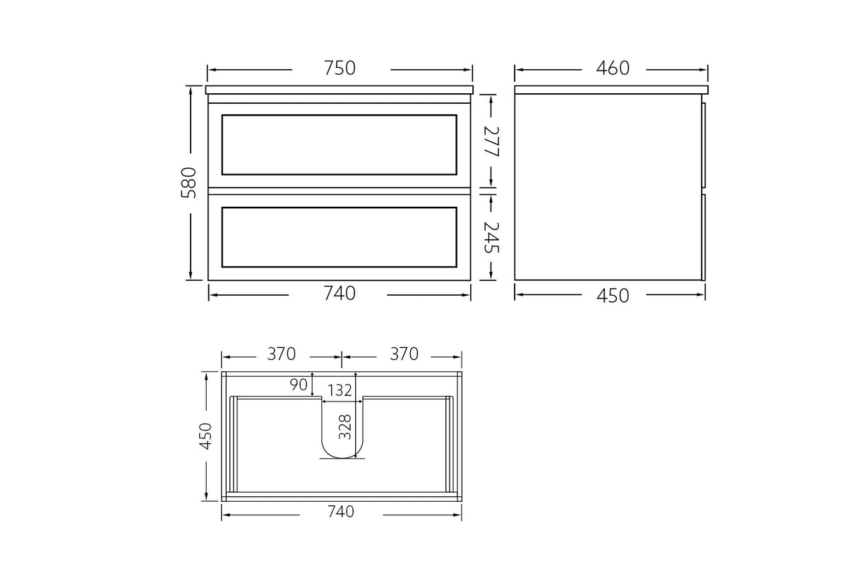 Fremantle Wall-Hung PVC Vanity FM750WH — detail 5