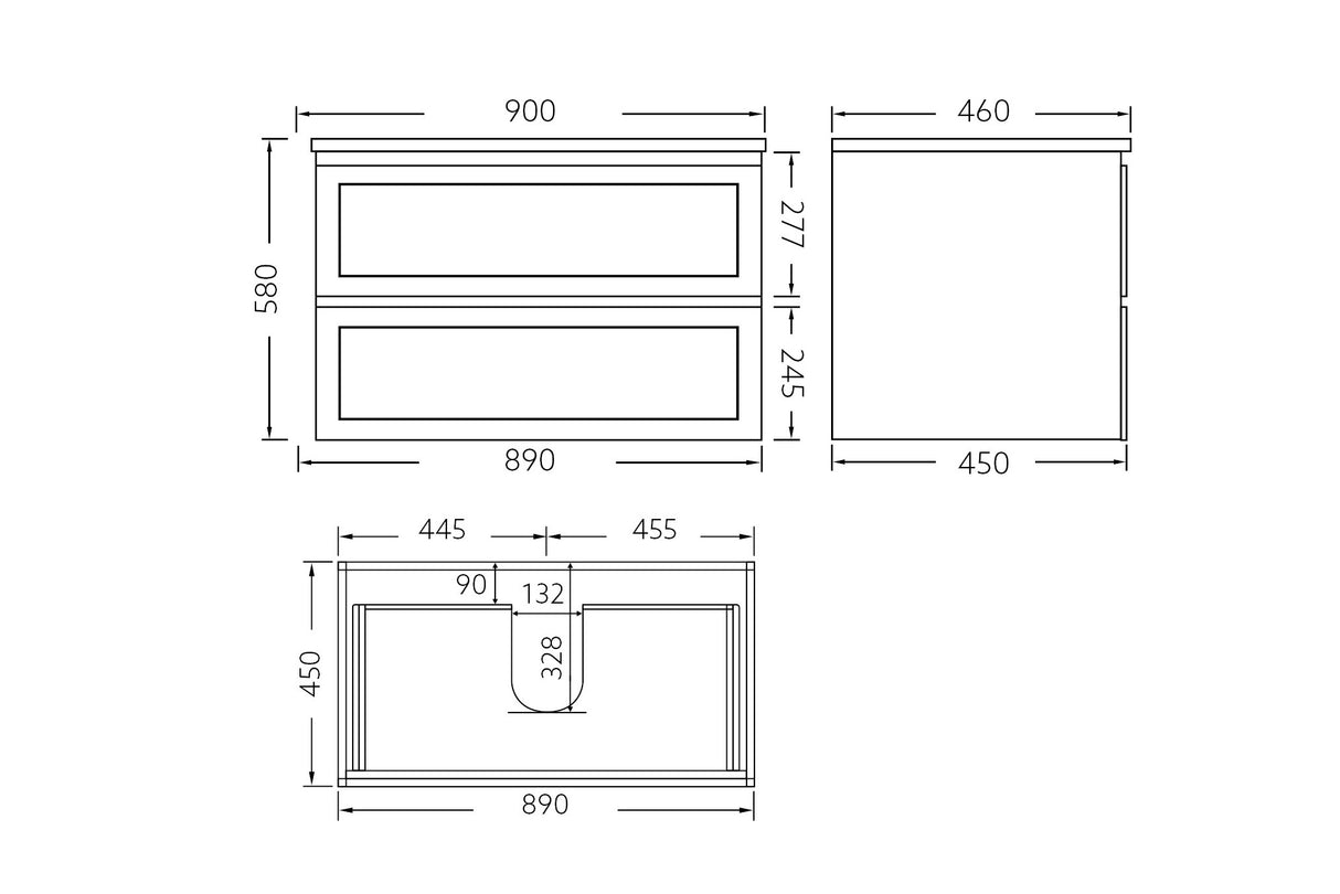 Fremantle Wall-Hung PVC Vanity FM900WH — detail 7
