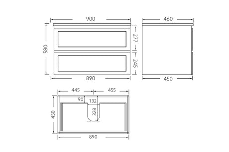 Fremantle Wall-Hung PVC Vanity FM900WH — detail 7