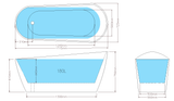 HBT1715-NF Hamiton Free Standing Bathtub — detail 4