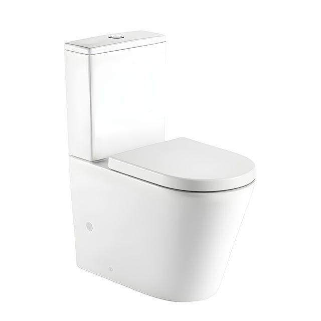 Hali Rimless Wall Faced Toilet Suite Chrome