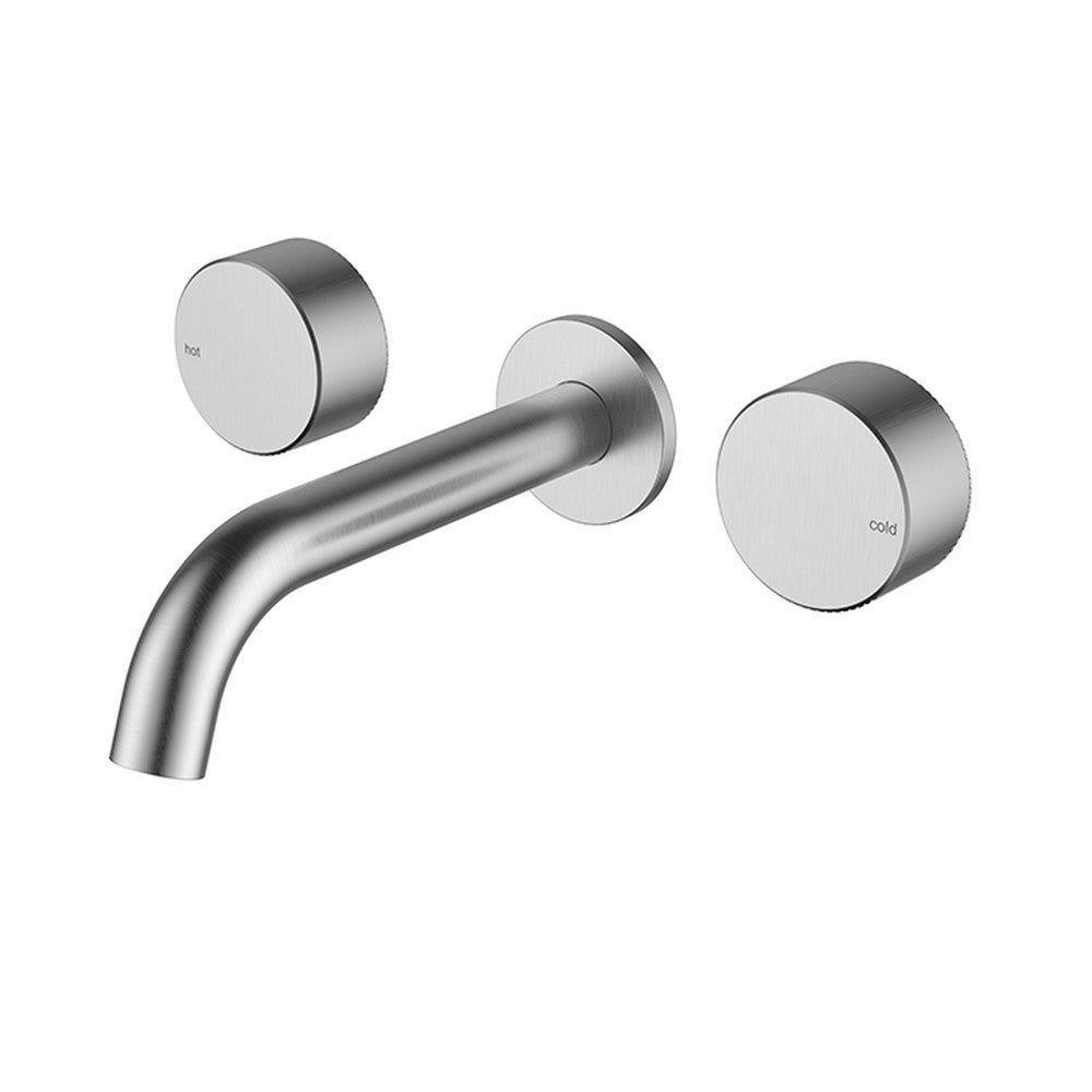 Hali 1/4 Turn C/D Wall Basin Set  Brushed Nickel Brushed Nickel