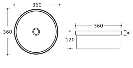 PIS3636MW Insert Basin – Matt White(Round: 360*360*120mm) — detail 2