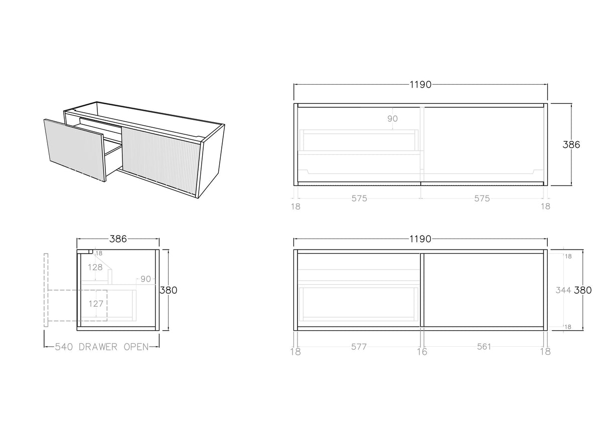 Bellevue Wall-Hung PVC Fluted Vanity Bellevue K123LW — detail 4