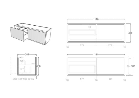 Bellevue Wall-Hung PVC Fluted Vanity Bellevue K123LW — detail 4