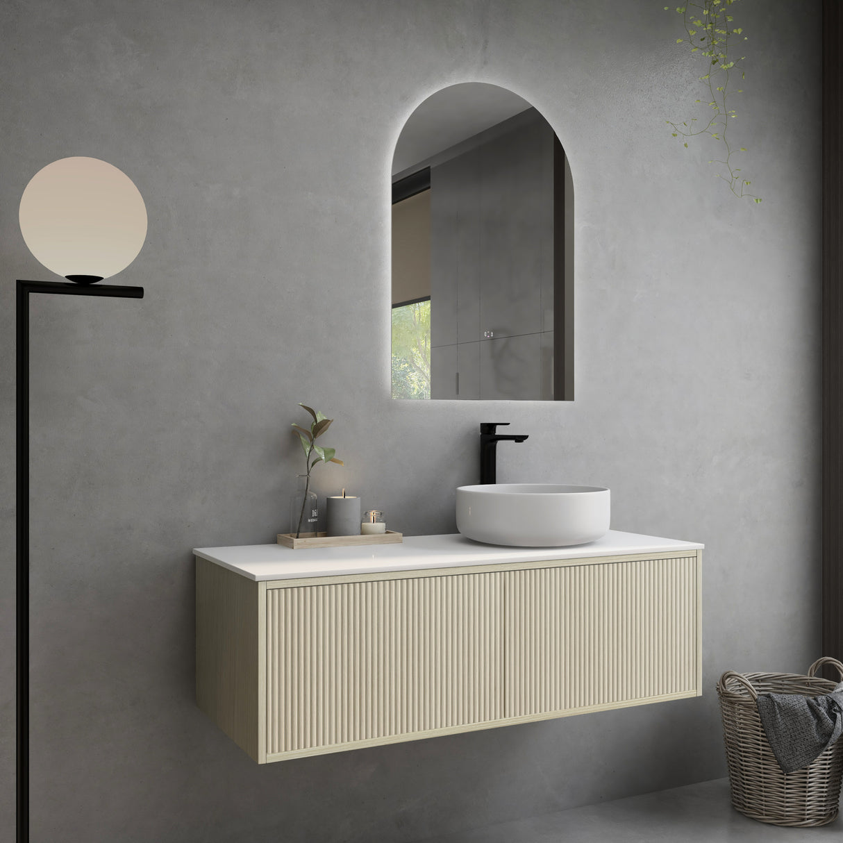Bellevue Wall-Hung PVC Fluted Vanity K125RW — detail 3