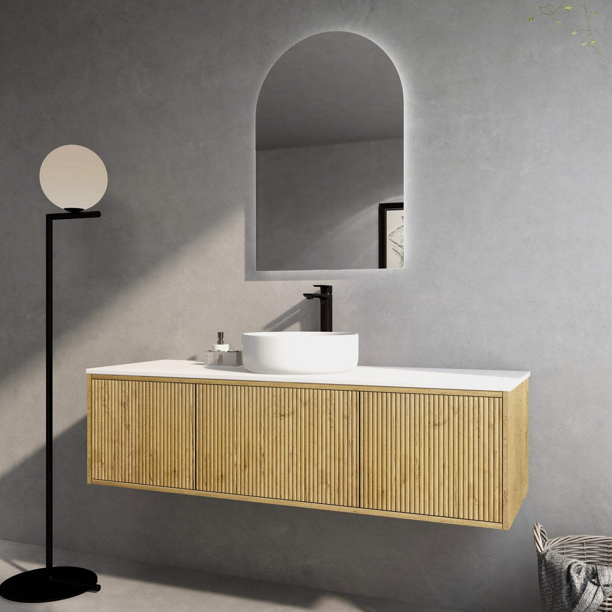 Bellevue Wall-Hung PVC Fluted Vanity K155W — detail 2