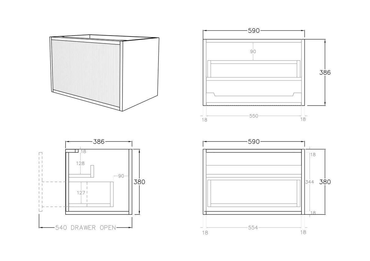 Bellevue Wall-Hung PVC Fluted Vanity K63W — detail 4