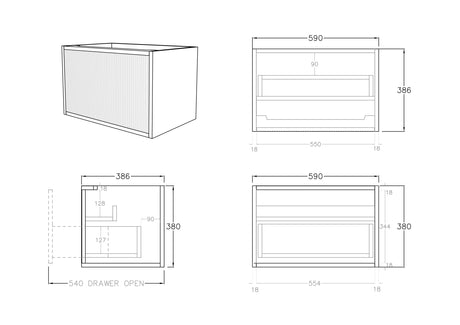 Bellevue Wall-Hung PVC Fluted Vanity K63W — detail 4