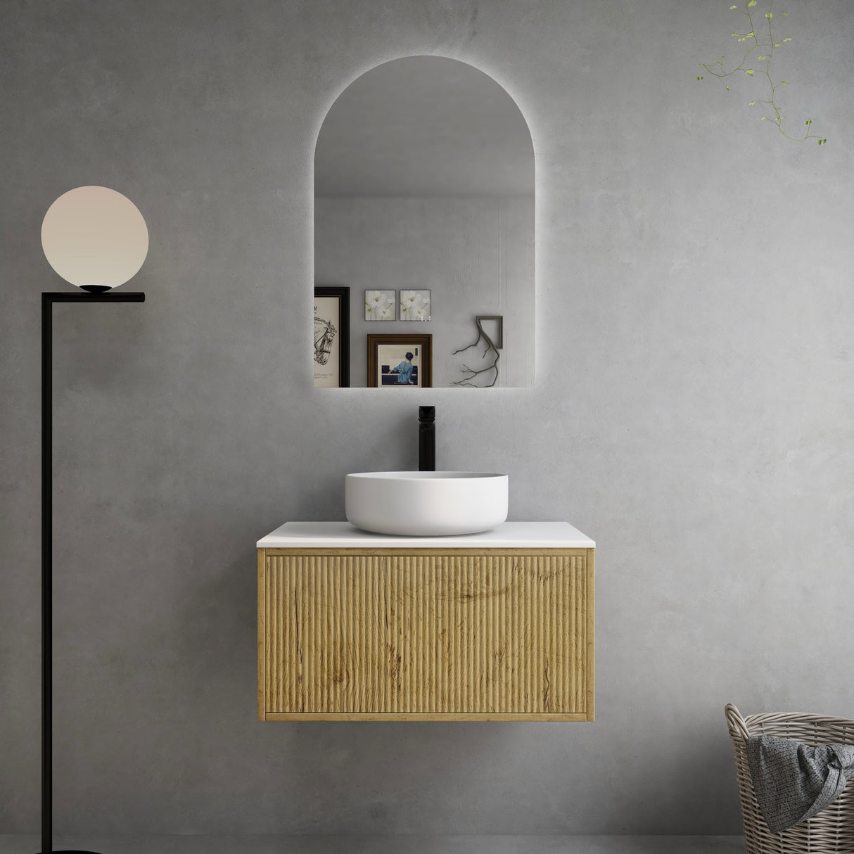 Bellevue Wall-Hung PVC Fluted Vanity K75W