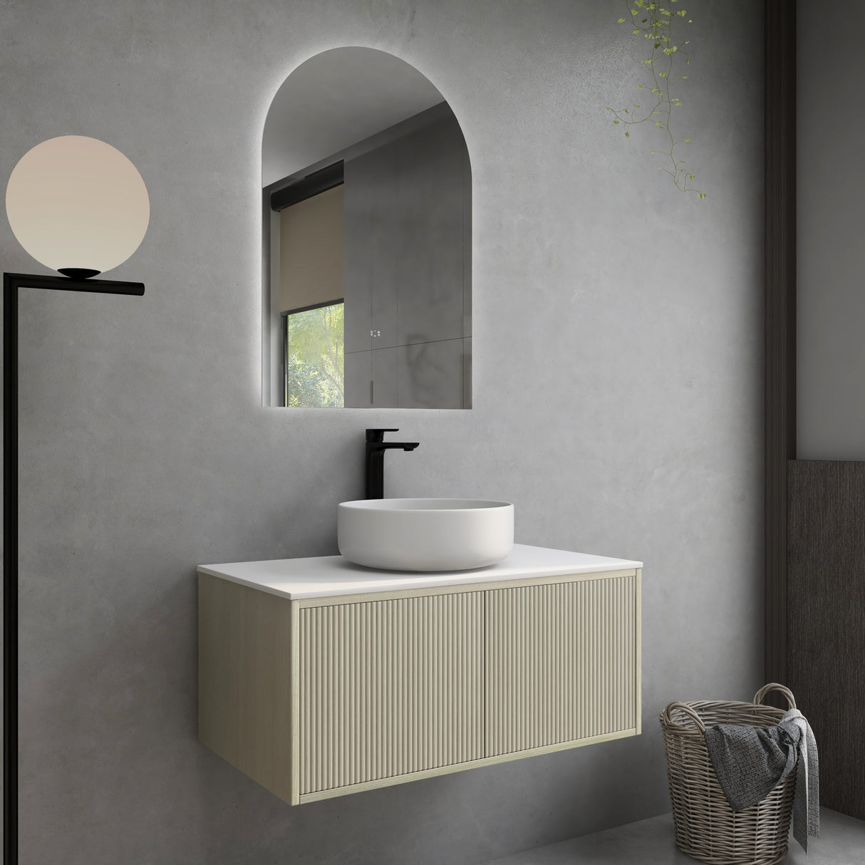Bellevue Wall-Hung PVC Fluted Vanity K95RW — detail 3