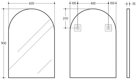 Aura Aluminum Framed Mirror 5mm Copper Free with Safety Film 600*900 VARFM6090-MB/BG/GN/GM — detail 7