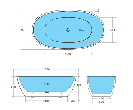 Stella KBT-5-1500 Freestanding Bathtub — detail 5