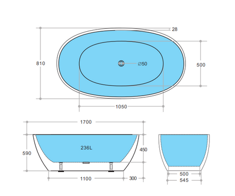 Stella KBT-5-1700 Freestanding Bathtub — detail 5