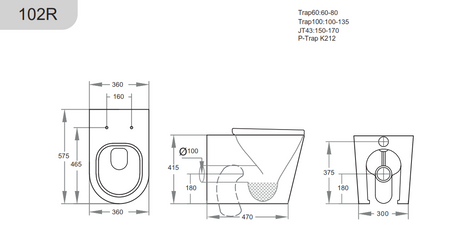 KDK102R Avis Rimless Wall Faced Floor Pan — detail 2