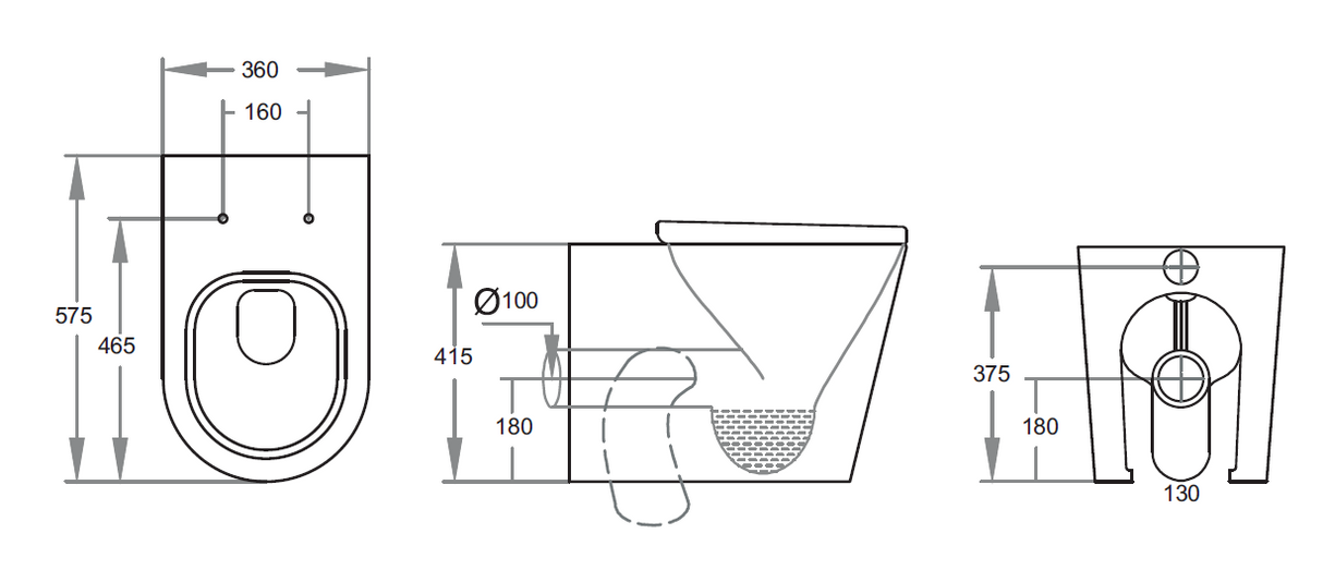 Jill Rimless Wall Faced Floor Pan Dual Flush 575*360*415mm V102R/V102R-MW/-MB — detail 6