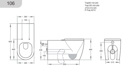 KDK106  Asta Care Wall Faced Floor Pan — detail 3