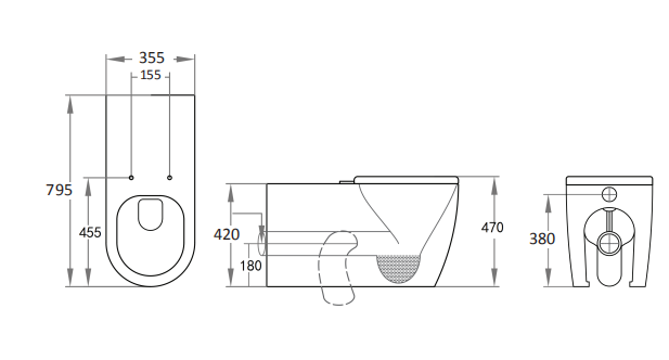 Evida Care Tornado Wall Faced Pan Dual Flush 800*360*430mm V106-BLUE V106-GREY — detail 3