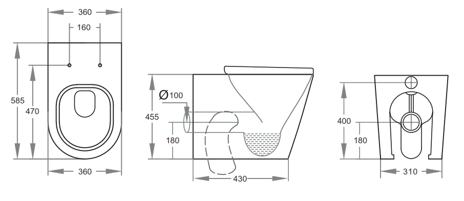 Sereno Rimless Wall Faced Floor Pan Dual Flush 585*360*455mm V107R — detail 4
