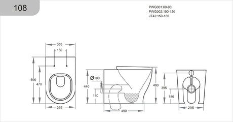 KDK108 Zeus Tornado Rimless Wall Faced Floor Pan — detail 3