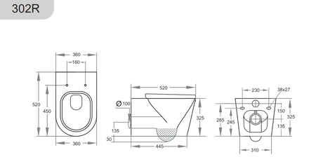 KDK302R  Avis Rimless Wall Hung Pan — detail 4