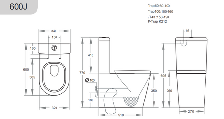 KDK600J  Avis Rimless Junior Toilet Suite — detail 2