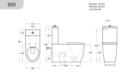 KDK800  Asta Care Rimless Toilet Suite — detail 3