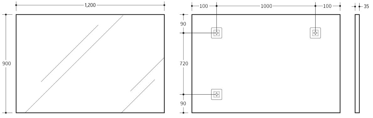 Vetra Aluminum Framed Mirror 5mm Copper Free with Safety Film 450/600/750/900/1200 VSFM4560/6075/7575/9075/129... — detail 10