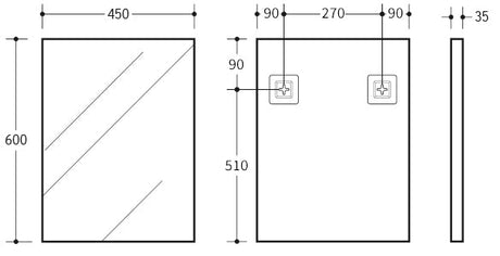 Vetra Aluminum Framed Mirror 5mm Copper Free with Safety Film 450/600/750/900/1200 VSFM4560/6075/7575/9075/1290-MB — detail 6