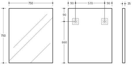 Vetra Aluminum Framed Mirror 5mm Copper Free with Safety Film 450/600/750/900/1200 VSFM4560/6075/7575/9075/1290-MB — detail 7