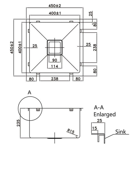 Electrical plated Gum Metal（KSS400-GM）400*400*235mm — detail 3