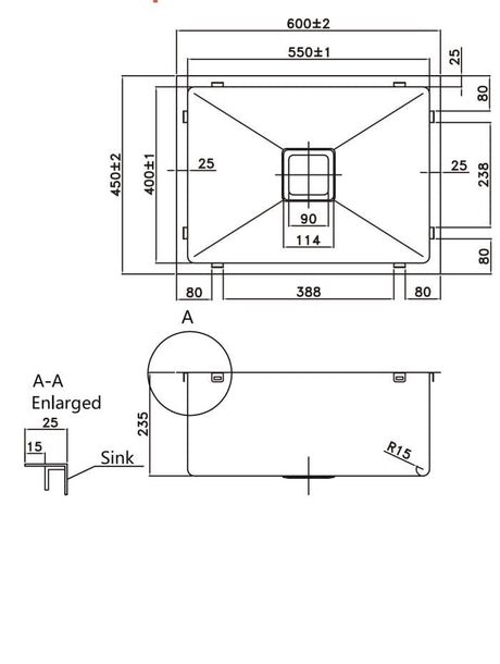 Electrical plated Gum Metal（KSS550-GM）600×450×235mm — detail 3