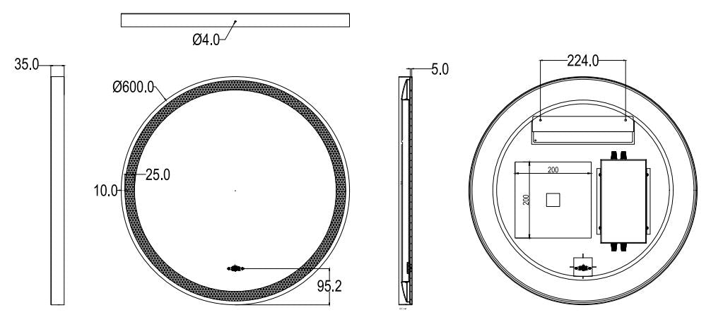 Lirra Iron Framed LED Mirror – Front &amp; Backlit Smart touch free controls 600/800/900 LRFM600/LRFM800/LRFM900 — detail 12