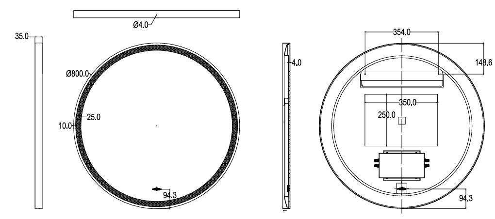Lirra Iron Framed LED Mirror – Front &amp; Backlit Smart touch free controls 600/800/900 LRFM600/LRFM800/LRFM900 — detail 13