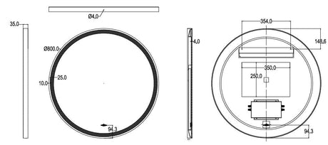 Lirra Iron Framed LED Mirror – Front &amp; Backlit Smart touch free controls 600/800/900 LRFM600/LRFM800/LRFM900 — detail 13