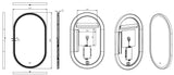 Lirra Iron Framed LED Mirror Electroplated 450/600mm LOFM4590/LOFM60100-MB/BG/BN/GM — detail 11