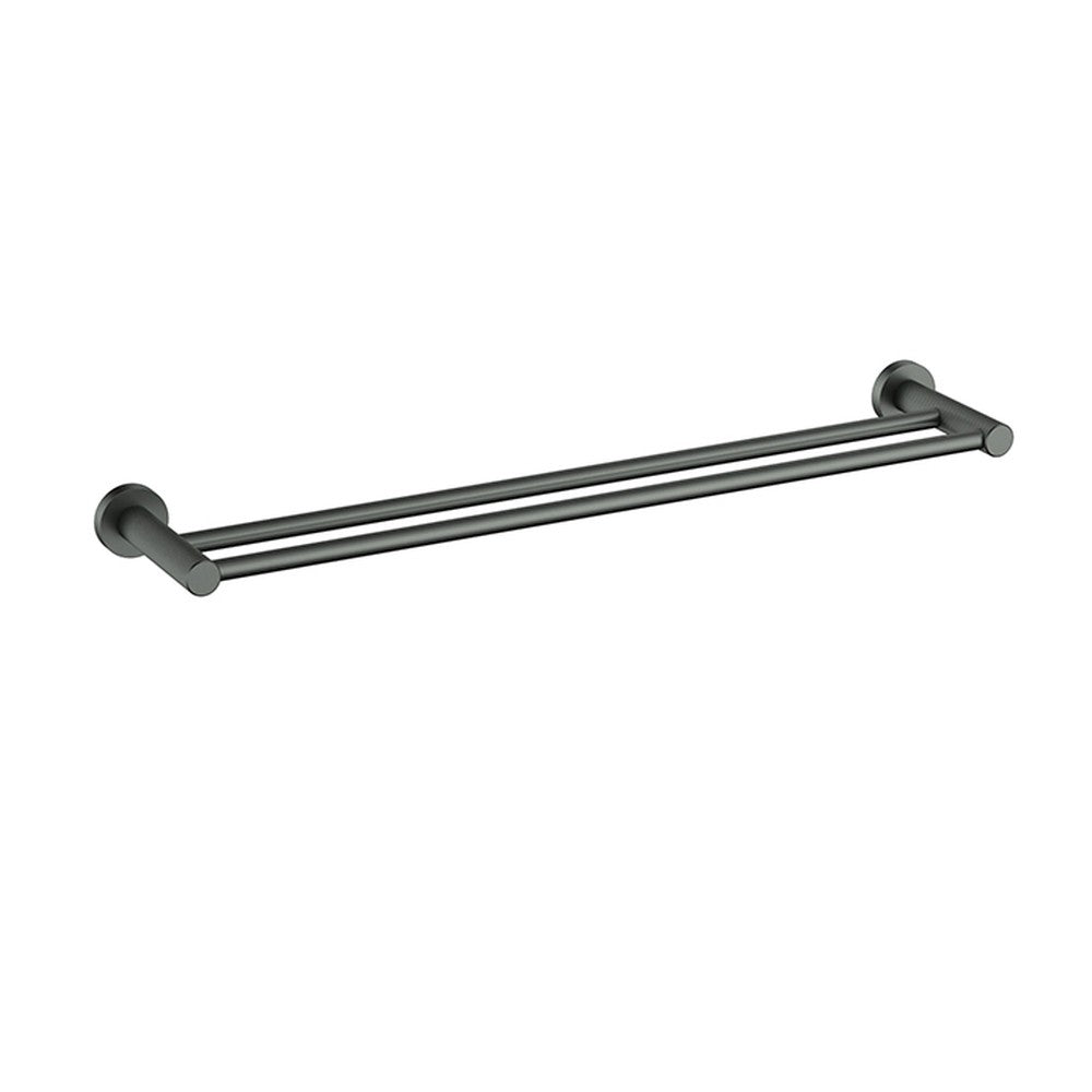 Linie Double Towel Rail 600  mm In Gun Metal Gun Metal