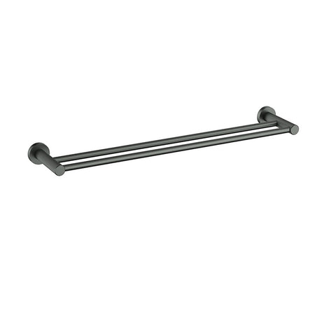 Linie Double Towel Rail 600  mm In Gun Metal Gun Metal
