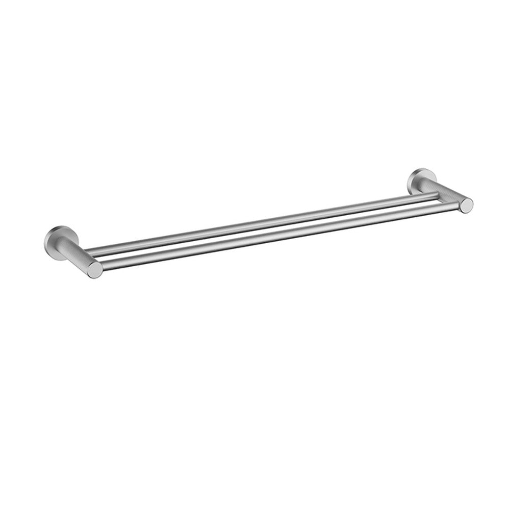 Linie  Double Towel Rail 800  mm In Brushed Nickel Brushed Nickel