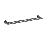 Linie  Double Towel Rail 800  mm In Gun Metal Gun Metal